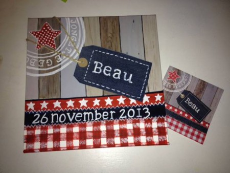 Geboortekaartje op canvas